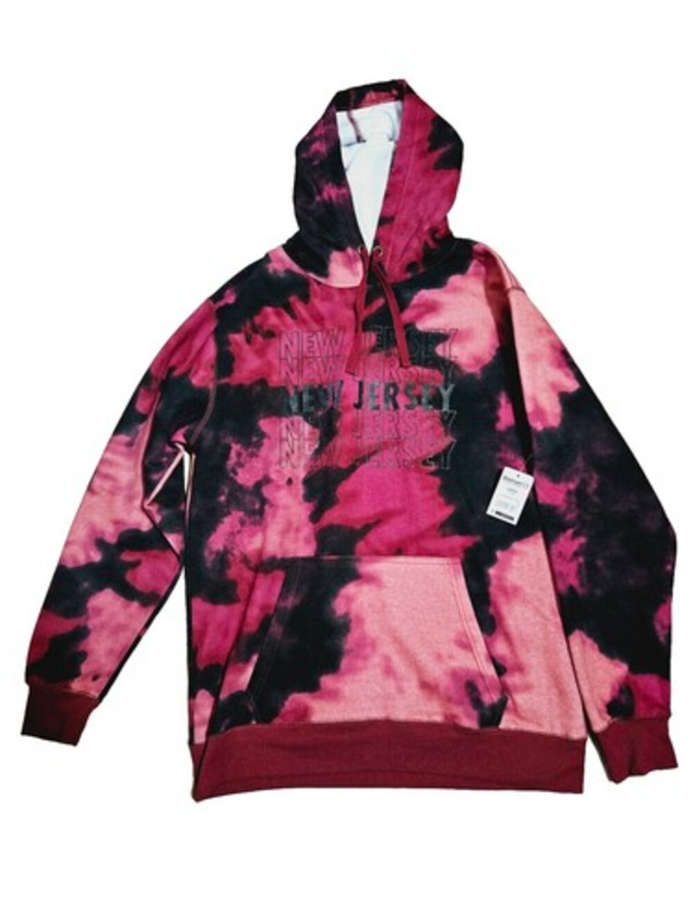 CREATIVE APPAREL Concepts New Jersey Men Black Red Tie Dye Hoodie Sweatshirt L